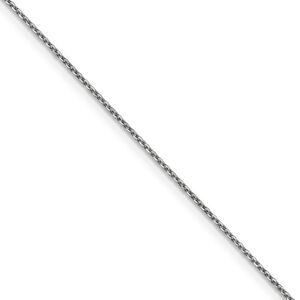 0.95mm, 14k White Gold, Diamond Cut Cable Chain Necklace, 20 Inch